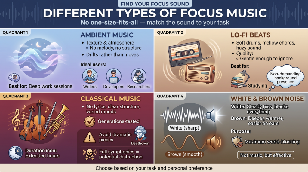 How does focus music work? Here are different types of focus music for you