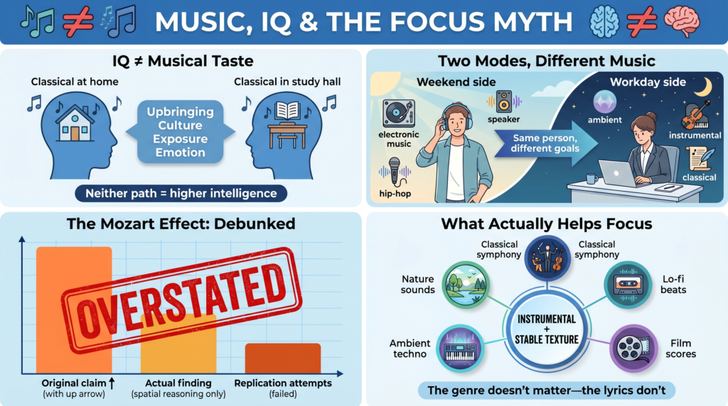 Do high-IQ people like classical music? Music, IQ, The Focus Myth