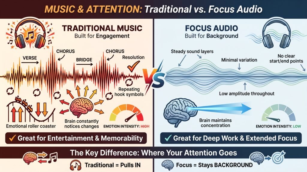 What is the 3 Minute Rule in Music? Music & Attention: Traditional vs. Focus Audio