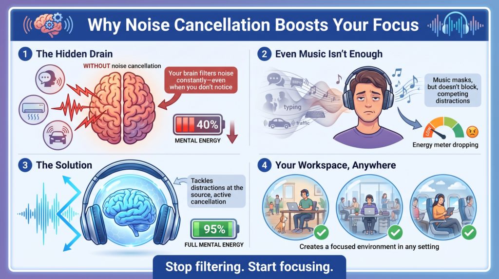 Why Noise Cancellation Boosts Your Focus