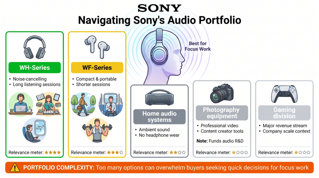 Sony review - navigating Sony's Audio Portfolio. Best for focus work