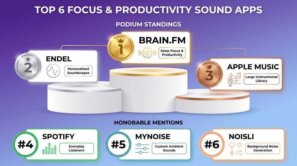 Top 6 focus music sound apps