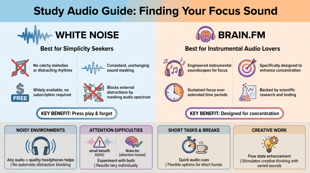 Finding your focus music for studying audio